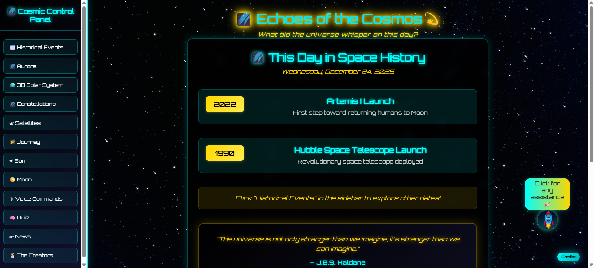 Echoes of Cosmos Website Preview